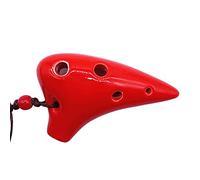 Valentine's Gift Ocarina 6 Hole Musical Instrument Ceramic Music Lover Mini Ocarina for Music Lover - Red