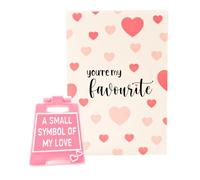 Valentine's Gift - Romantic Mini Sign with Greeting Card - A Sign to Say 'A Small Symbol of My Love' - Gift for Boyfriend, Girlfriend, Wife - Anniversary, Birthday, or Christmas (BPINK)
