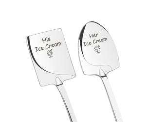 Valentines Gifts,Engagement Gifts,Gift for Couples,Couples Gift,His and Hers Ice Cream Spoons,Valentines Presents for Bride and Groom Girlfriend Boyfriend Anniversary Birthday Present