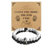 Valentines Gifts for Her,2pcs Couple Bracelet for Him and Her,Valentine's Day Anniversary Romantic Gifts for Boyfriend Husband Wife Girlfriend Christmas Xmas Birthday Valentines Funny Presents