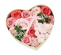 Valentines Gifts For Her,Bath Soap Rose Flower Floral Scented Rose Petal Bouquet Gift for Valentines Day Pink