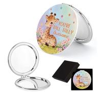 Valentines Gifts For Her Compact Mirror With Giraffe Print Presents For Women Giraffe Gifts For Women Travel Mirror For Female For Make Up Folding Travel Makeup Mirrors For Sister Mom Wife Friend Aunt