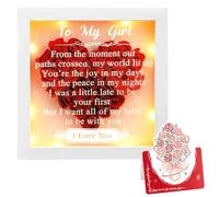 Valentines Gifts for Her Forever Rose Shadow Box With LED Lights, Romantic I Love You Heart Frame Gift for Girlfriend Wife, Preserved Rose Anniversary Birthday Present With Floral Card