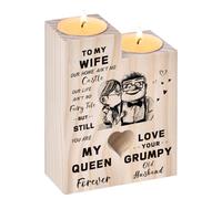 Valentines Gifts for Her Wife,Heart-shaped Craft Candlestick Shelf Gifts for Wife,Valentines Day Gifts for Women Her on Anniversary Birthday