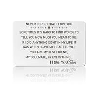 Valentines Gifts For Him, I Love You Gifts For Him, Never Forget That I Love You Engraved Wallet Insert Card, Boyfriend Husband Girlfriend Wife Anniversary Valentines Birthday