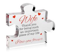 Valentines Gifts for Wife - Engraved Acrylic Block Puzzle Wife Gift 3.35 x 2.76 inch - Cute Wife Gifts from Husband - Novelty Birthday, Christmas, Valentine's Gifts - Cool for Wife