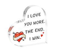 Valentines Gifts, Funny Plaque Boyfriend Gifts, Heart Shaped Acrylic Plaque Valentines Gifts, Husband Gifts from Wife Anniversary for Souvenir Marriage Keepsake Decoration, Valentines Day Anniversary