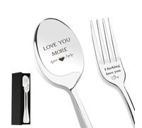 Valentines Gifts I Love You Gifts for Him Anniversary for Her Wedding Gifts Engagement Birthday Love Gifts for Couple Boyfriend Girlfriend Husband Wife Forks & Spoon Set Valentines Gifts for Him