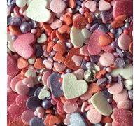 Valentines Glimmer Sprinkle Heart Mix, Sugar Sprinkles for Cakes & Cupcakes 50g from Nice Buns