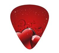 Valentines Glitters Love Hearts Printed,12 Pcs Guitar Pick,3 Different Thickness Plectrums for Acoustic Guitar Bass Ukulele (0.46mm 0.96mm 0.71mm)