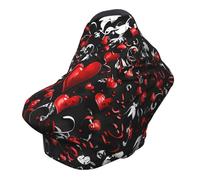 Valentine's Heart Nursing Cover 360° Full Coverage Valentine Romantic Stretch Scarf for Breastfeeding and Car Seat Cover Fit for Most Pushchairs and Prams