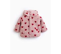 Valentines Heart Print Borg Fleece Jacket Up to 3 mths
