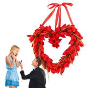 Valentines Heart Wreaths for Front Door | Festive Door Decor | Holiday Wreath Decorations | for Home Apartment Wall Mantel Restaurant Coffee Shop Living Room Bedroom Porch Window Entrance Garden