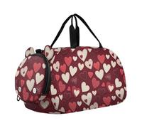 Valentines Hearts Patch Red Kids Cute Gym Bag with Shoes Compartment Lightweight Carry On Overnight Bag for Beach Swim Bags Pool Sports bolso de viaje para hombre