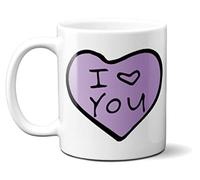 Valentines - I Love You - Purple Heart - 11oz Ceramic Mug