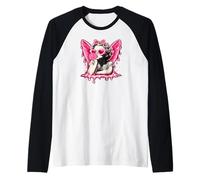 Valentines Love Graphic Heart Letters Drip Romance Art Raglan Baseball Tee