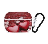 Valentines Love Hearts AirPod Pro Case, Anti Scratch Hard PC Cover with Keychain, AirPod Pro 2nd/1st Case Accessories for Women Men, White-Style