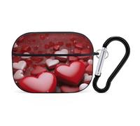 Valentines Love Hearts AirPod Pro Case, Anti Scratch Hard PC Cover with Keychain, AirPod Pro 2nd/1st Case Accessories for Women Men, Black-Style
