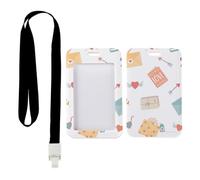 Valentines Love Hearts Card Holder with Black Lanyard, Work Card Holder, Vertical Name Badges Protector for Teacher, Vertical Cards Protector for Staff, Bus Driver Accessories Paramedic Accessories