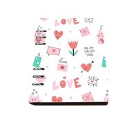 Valentines Love Hearts Notebook A5, Pu Leather Notebooks A5, Lined Paper Notebook Spiral Bound 180Pages/90Sheets, Jotters for Note Taking, Notepads for School, College Essentials Journal Diary