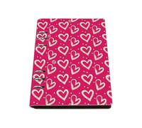 Valentines Love Hearts Notebook A5, Pu Leather Notebooks, Lined Paper Reporters Notebook Spiral 180Pages/90Sheets, Writing Books for Meeting, Work Book for Office, College Essentials Journal Diary