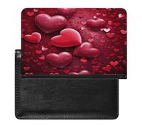 Valentines Love Hearts Passport Holder for Travel PU Leather Passport Book Card Holder Case Cute Passport Wallet Ultra Slim Passport Cover Passport Protector Case for Women Men