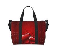 Valentines Love Hearts Print Gym Bag for Women, Weekender Overnight Bag,Personal Item Bag, Shoulder Bag for Women Men,One Size