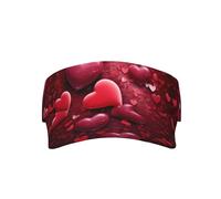 Valentines Love Hearts Print Sport Sun Visor Hats Adjustable Baseball Cap Cotton Visor Caps for Women Men Black, Black, One Size