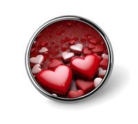 Valentines Love Hearts Round Badge for Men Women, Durable & Stylish Lapel Pins, Lightweight Metal Badges for Shirts, Jackets, Hats