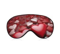 Valentines Love Hearts Sleep Mask for Women Men, Soft Eye Mask with Adjustable Strap for Sleeping, Light Blocking Travel Blindfold for Nap Comfortable Eye Cover for Home Office