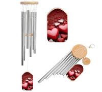 Valentines Love Hearts Wind Chimes for Outside 20.5 Inch Small Windchime