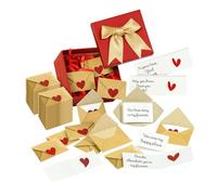 Valentine's Love Notes Envelopes Set, 60 Pieces DIY Mini Envelopes with Blank Cards & Heart Stickers, Romantic Gift Box for Couples, Anniversaries, Birthdays, for Him/Her, Boyfriend/Girlfriend