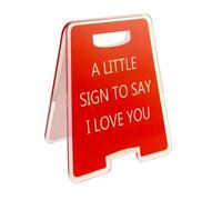 Valentines Love-Themed Mini Sign, A Little Sign To Say I Love You Plaque, Plastic Valentines Tabletop Decoration, Romantic Standing Signs for Girlfriends Wives Mums and Anniversaries