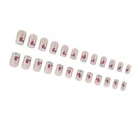 Valentines Nails Press On Nails French Acrylic False Nails Holiday Nails Decoration Suitable For Various Event 24Pcs