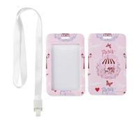 Valentines Parisian Cafe Badge Holder with White Lanyard, Vertical Lanyard Card Holder, Vertical ID Cards Protector for Men, Cards Protector for Teacher, Nurse Essentials Nurse Essentials Work