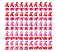 Valentines Party Favors, 50pcs Mini Valentine Gnomes, Tiny Heart Gnomes Figurines, Valentines Day Gift Bulk