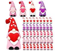 Valentines Party Favors, 50pcs Mini Valentine Gnomes, Tiny Heart Gnomes Figurines, Valentines Day Gift Bulk