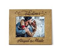 Valentines Phoho Frame Personalised Photo Frame Laser Engraved 7X5 Valentines Day Picture Frames Valentines Gifts for Him Her Couple Husband Frames With Any Date Name Text (Landscape, Your Names)