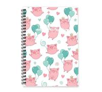 Valentines Pigs and Turquoise Balloons 2026 Planner A5 To Do List Notebook Diary Organiser Women's Diary 2026 Planner for Study Week To View Monthly Year with Dotted Line Note Page Slim