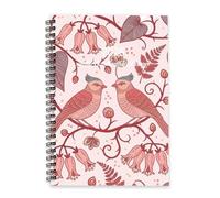 Valentines Pink Birds and Flowers 2026 Planner Diary A5 To Do List Notebook 2026 Diary Calendar Womens Journal Planner for Project Week To View Monthly Year with Dotted Line Note Page Slim