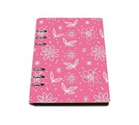 Valentines Pink Floral A5 Notebook, Pu Leather Notebooks, Lined Paper Lined Notebook A5 180Pages/90Sheets, Note Book for Work, Note Book for Study, College Essentials Journal Diary