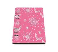 Valentines Pink Floral A5 Notebook, Pu Leather Notebooks, Lined Paper Student Notebook 180Pages/90Sheets, A5 Notepads for Work, Notepads for Women, Revision Supplies Journal Diary