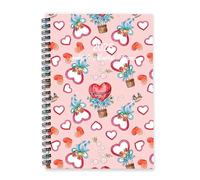 Valentines Pink Love Hearts and Ribbons 2026 Diary A5 To Do List Notebook Diary for 2026 Mens Planner for University Student Week To View Monthly Year Planner with Dotted Line Note Page Slim