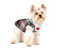 Valentines Plaid Hearts,Cotton Sleeveless Pet T-Shirt Soft Stretchy Puppy Breathable Vest,S