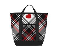 Valentines Plaid Hearts,Lunch Bags Large Capacity Insulated Tote Bag For Women Men Work Picnic Travel