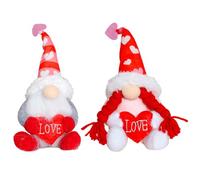 Valentines Plush Gnome - Small Gnomes Plush, 2 Pcs Handmade Tomte Ornaments | Handmade Mini Ornaments | Charming Love Gift For Wife Women Home Bedroom Office Shelf Romantic Collectible