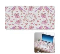 Valentines Purple Love Birds Desk Mat Non-Slip Pc Mouse Mat with Smooth Surface Pu Leather XXL Mouse Pad 90X42 CM Mousemat Office Desk Decor Gifts Mousepad for School Home Office Table