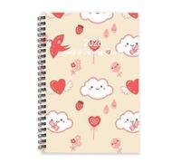 Valentines Red Birds with Love Letters 2026 Journal A5 To Do List Notebook 2026 Organiser Diary Womens Diary Planner for Workout Week To View Monthly Year Planner with Dotted Line Note Page Slim