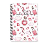 Valentines Red Cupid Bows 2026 Planner Diary A5 To Do List Notebook 2026 Agenda Journals for Women Notebook Diary for Work Week To View Monthly Year Planner with Dotted Line Note Page Slim