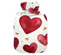 Valentine's Red Heart hot Water Bottle with Soft Cover, 2L hot compresses for The Body for Hand Feet Warmer, Hand Feet Warmer